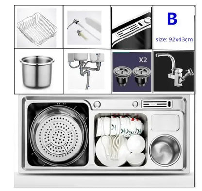 304 stainless steel kitchen sink double-bath thickened   countertop or   WF9141530