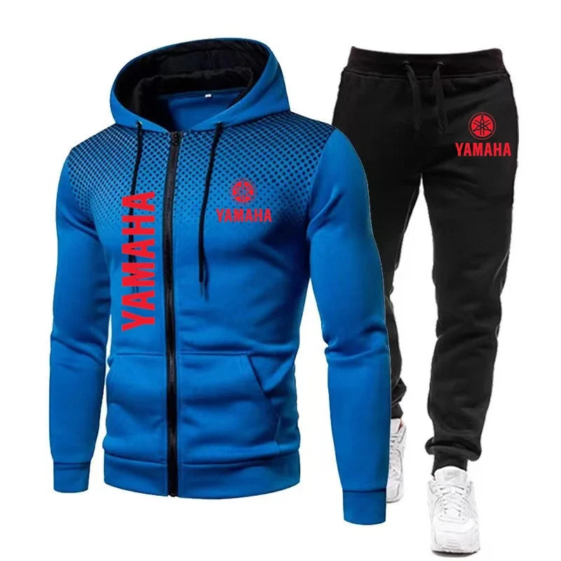 New Yamaha men's running suit, sports fashion men's hooded shirt, fitness sports suit.