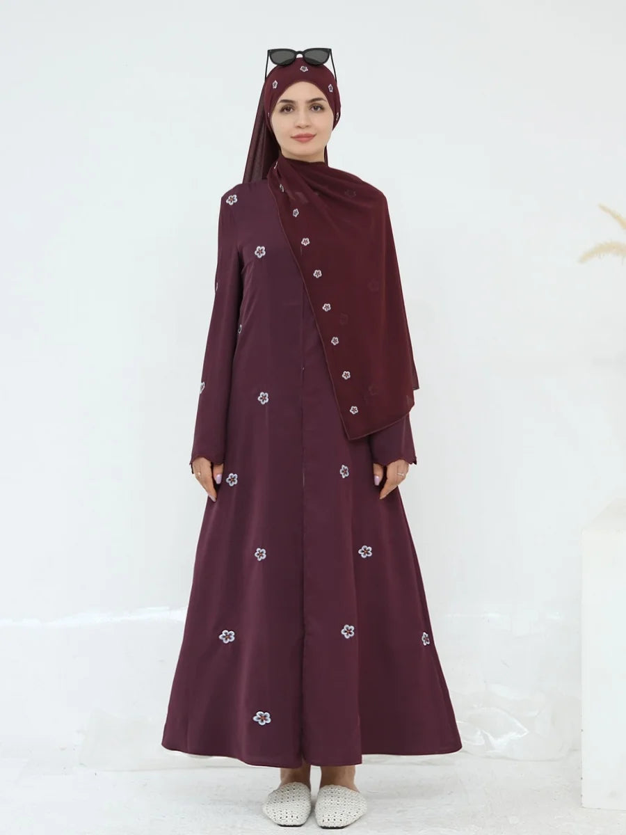 Muslim Women Dubai Abaya Luxury Embroidery With Hijab Long Dress Kimono Cardigan Kaftan Robe Femme Islamic Clothing Kebaya.