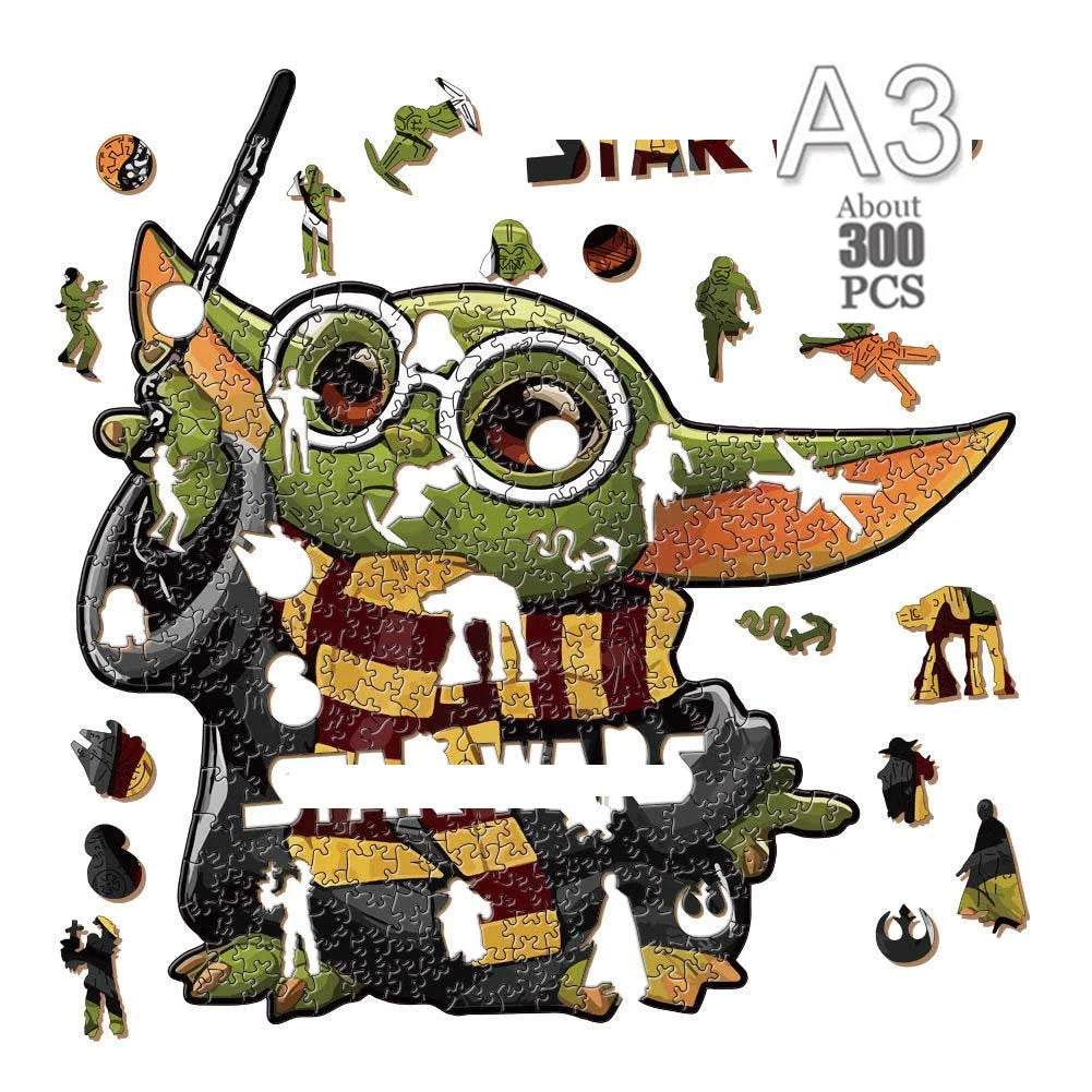 Movie Characters Wooden Puzzle Film Star Wood Jigsaws 2D Magic School Badge Character Jigsaw Toys for Kids