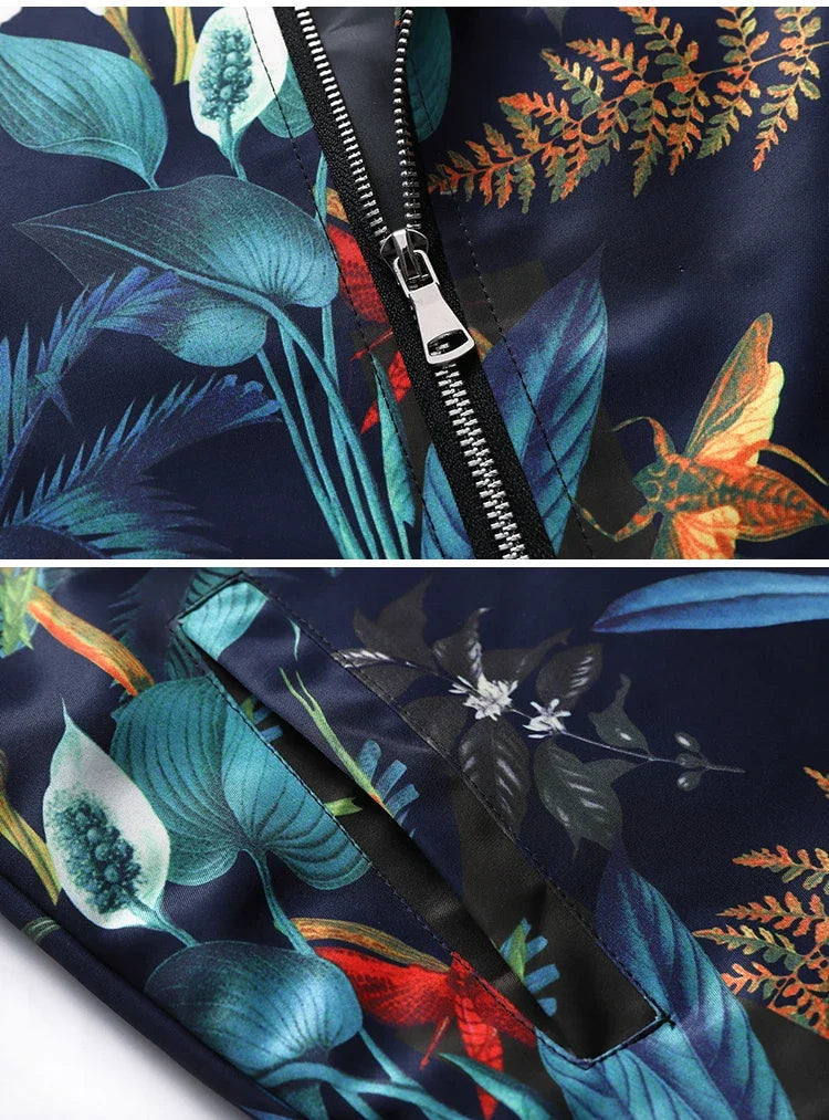 Spring new men's handsome printing men's jacket, fashion casual youth Slim sports jacket, Asian size M-6XL.