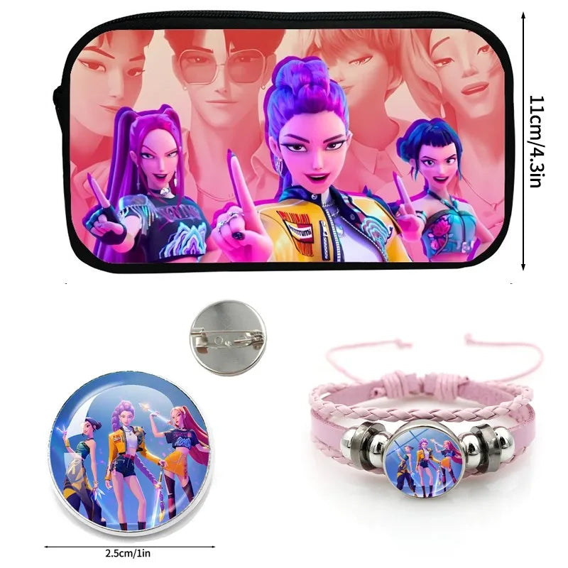 Kpop Demon Hunter Federmäppchen Cartoon Huntrix Federmäppchen Student Stiftetui Schule Schreibwaren Box