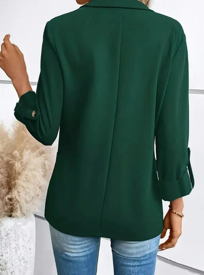 Frauen S-2XL Größe Pendler Neue Stil Langarm Mantel Mode Strickjacke Kleinen Anzug Elegante Einfarbig Casual frauen Anzug tops.