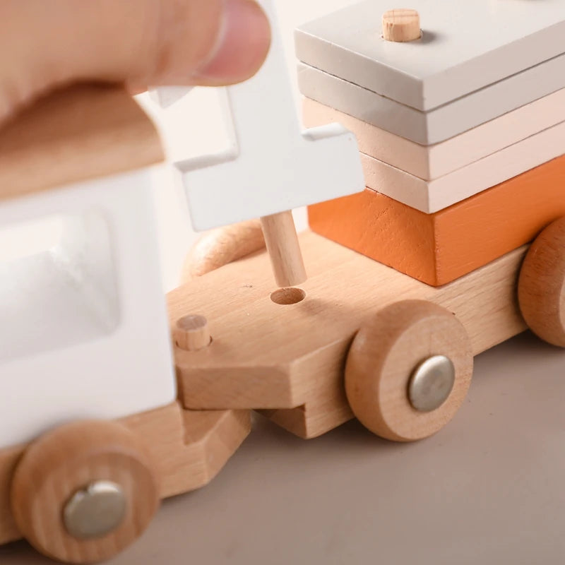 Wooden Train Birthday Toy  Montessori Toys Baby Educational Toys  Wooden Trolley  Baby Learning Toys  Number Of Wood Baby's Toys.