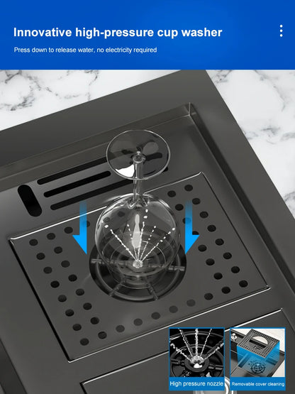 Neues abgestuftes Edelstahlspülbecken für die Küche, multifunktionale Tassenwaschbecken, Geschirrspülbecken, großes Einzelschlitz-Waschbecken