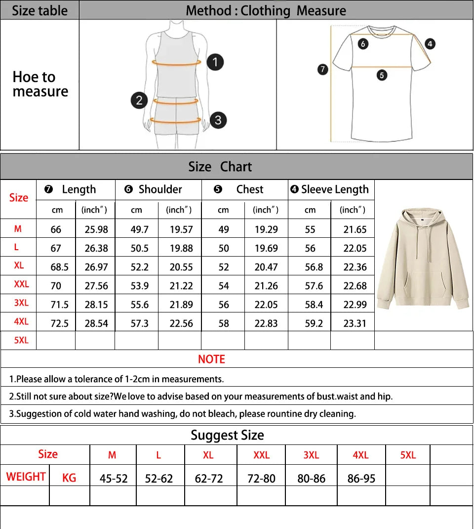 470G-570G HeavyWeight Cotton New Autumn Casual Men's Top Solid Color Loose Pullover Hoodies Sweatshirt Long-Sleeve Men Clothing.