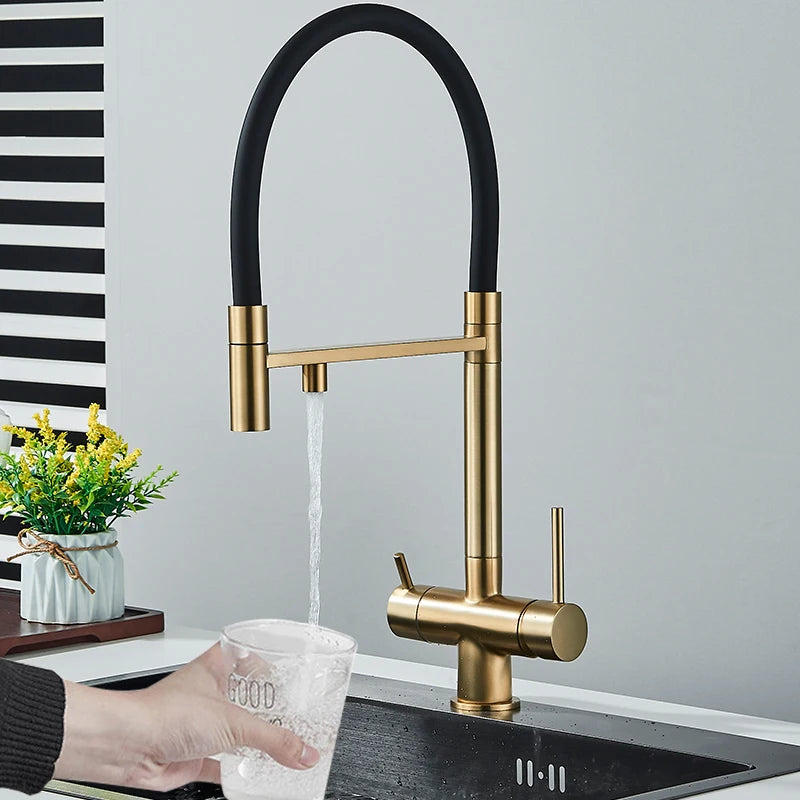 Wanmivezlo Kitchen Water Filter Faucet Dual Spout Pure Drinking Water Mixer Tap Rotation Water Purification Taps