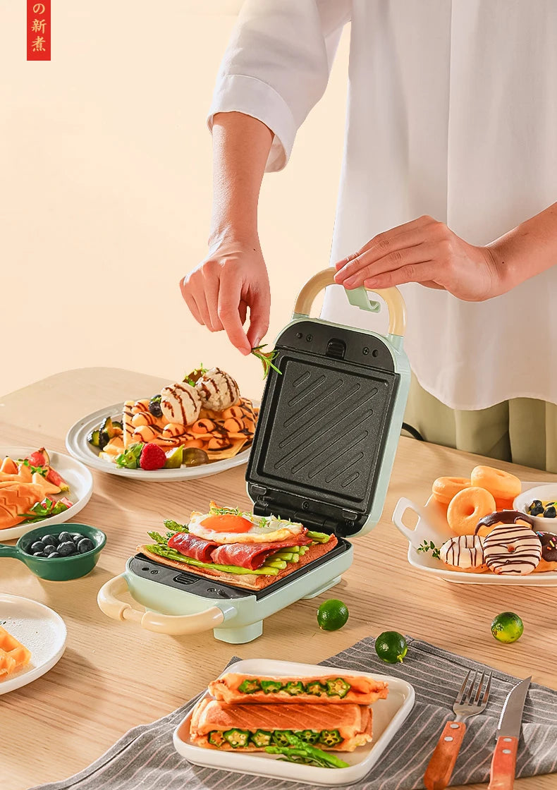 650W Electric Sandwich Maker Waffle Machine Toaster Baker Takoyaki Pancake Donuts Sandwichera Breakfast Machine 220V