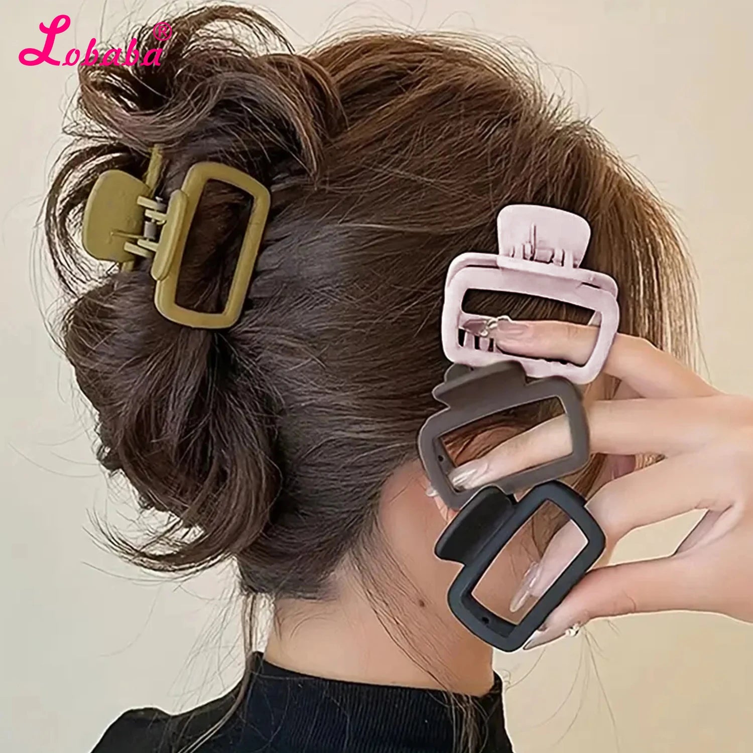 4 Pack Medium Small Hair Clips for Women, Claw Clips for Thick Thin Hair, Strong Hold Square Jaw Clips.