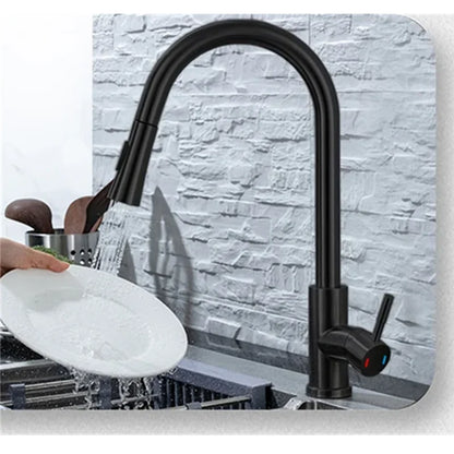 Kitchen Faucet Pull Out Brushed Nickle Stainless Steel Black Kitchen Mixed Tap Kitchen Sink Tap