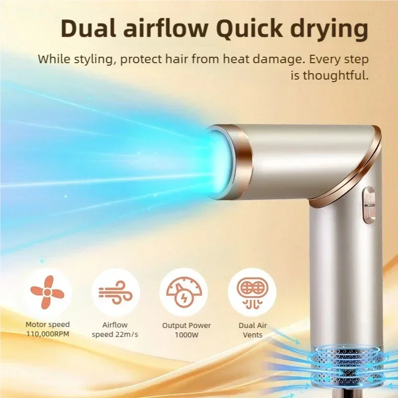 Tinsol 5in1 Multi-function hair dryer curling iron portable foldable hair dryer negative ion hair care curling iron styling set