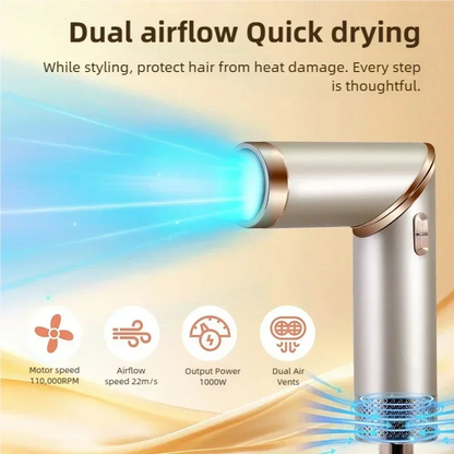 Tinsol 5in1 Multi-function hair dryer curling iron portable foldable hair dryer negative ion hair care curling iron styling set