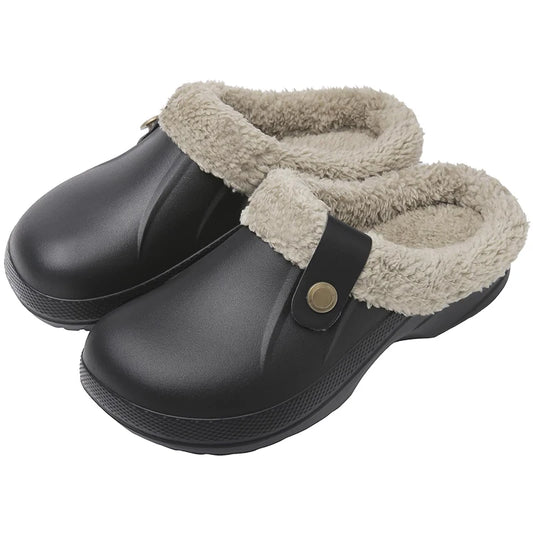 Fashion Men Cotton Slippers Winter Women Men Short Plush Slippers Casual Waterproof Garden Men Shoes New Fur Furry Cotton Shoes.