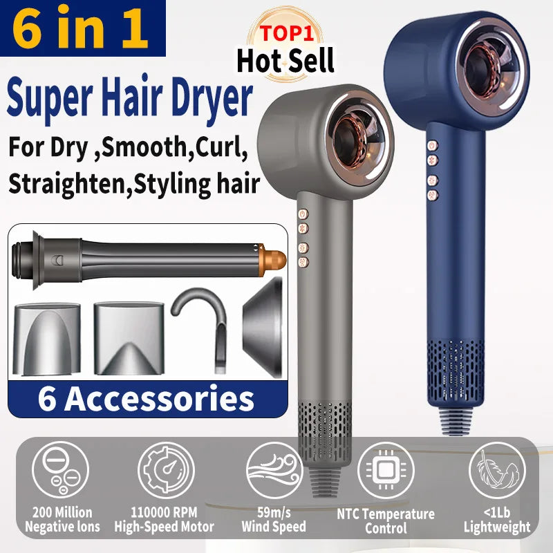 220V Super Hair Dryer 1600W Leafless Hair dryer Personal Hair Care Styling Negative Ion Tool Constant Anion Electric Hair Dryers
