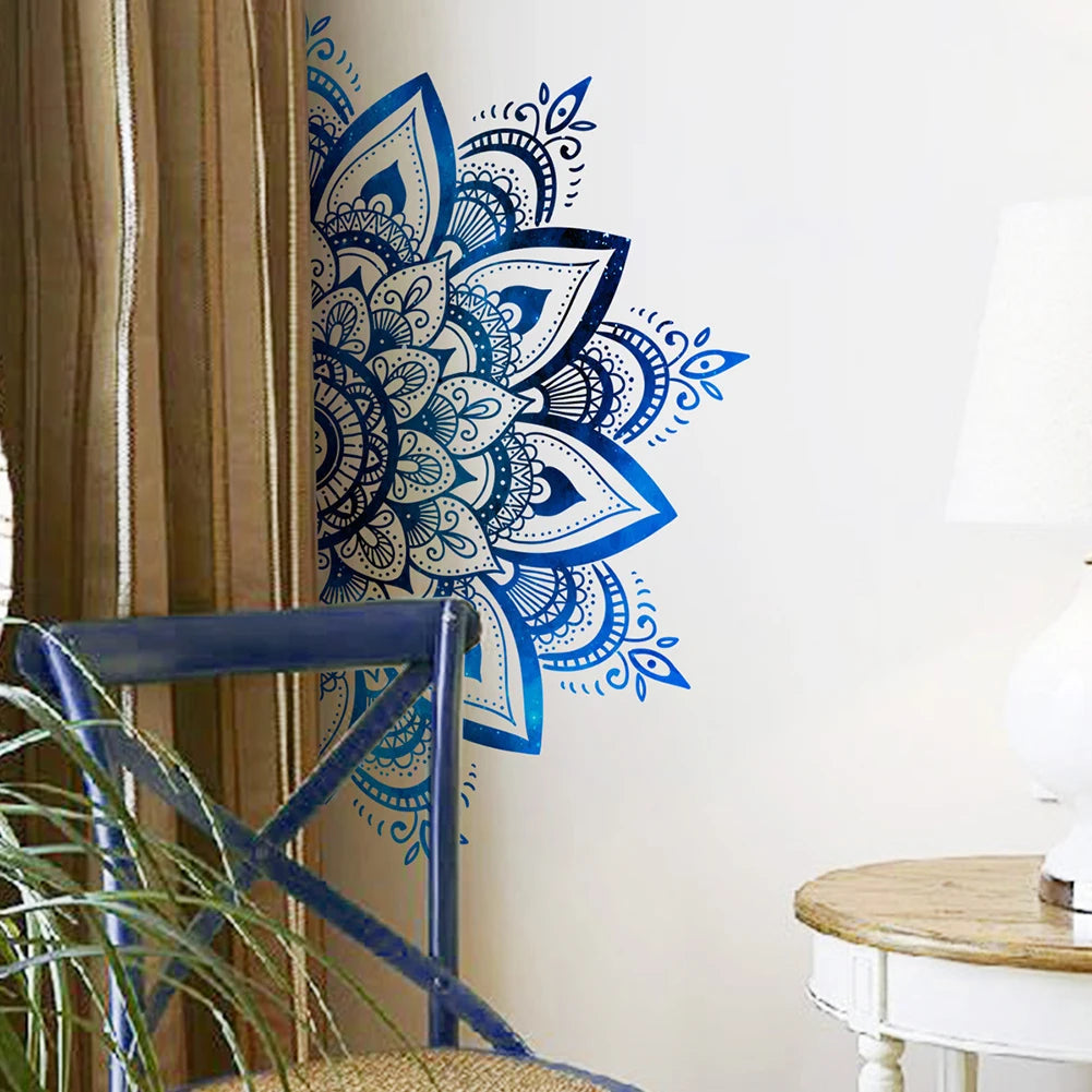 Mandala Lotus PVC Wall Sticker Eid Mubarak Lotus Flower Datura Zen Decorative Decals Sticker 30x90cm Home Wall Decoration.
