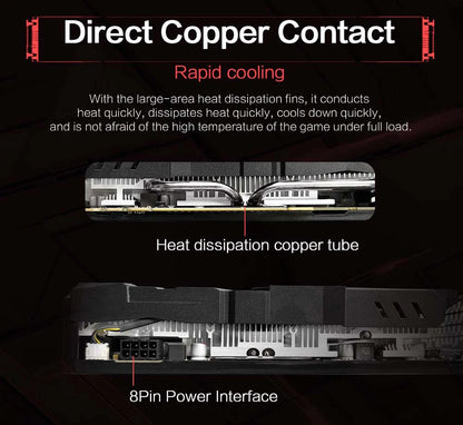 MLLSE AMD RX 580 8GB 2048SP Gaming Graphics Card GDDR5 256Bit PCI-E 3.0 ×16 8Pin Radeon GPU Rx 580 Video Card Placa De Video.