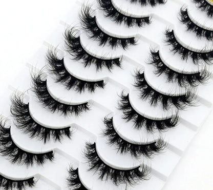 10 Pairs Lashes Fluffy Soft Russian Volumes Mink Lashes 3D Mink Eyelashes Lashes Reusable Fluffy False Lashes Russian Extensions