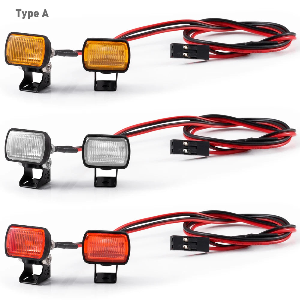 AXSPEED 1Set LED Lights Headlights Spotlight for TRX-4 TRX-6 Axial SCX10 90046 Wraith 1/10 RC Car Decoration Parts Accessories.