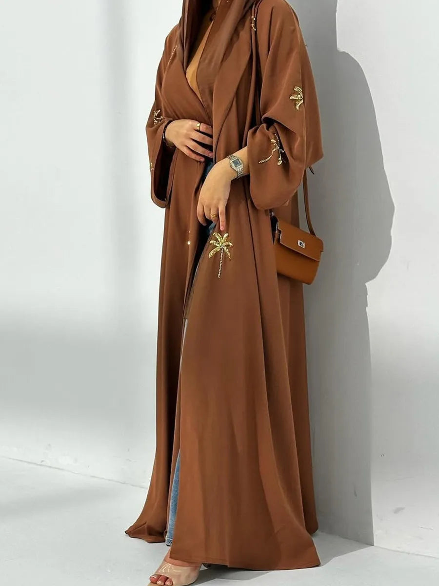 Women Eid Dubai Abaya Luxury Muslim Fashion Sequin embroidery Kimono Cardigan Long Dress Kaftan Robe Femme Islam Clothing Kebaya.