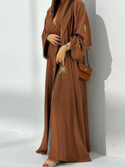Women Eid Dubai Abaya Luxury Muslim Fashion Sequin embroidery Kimono Cardigan Long Dress Kaftan Robe Femme Islam Clothing Kebaya.