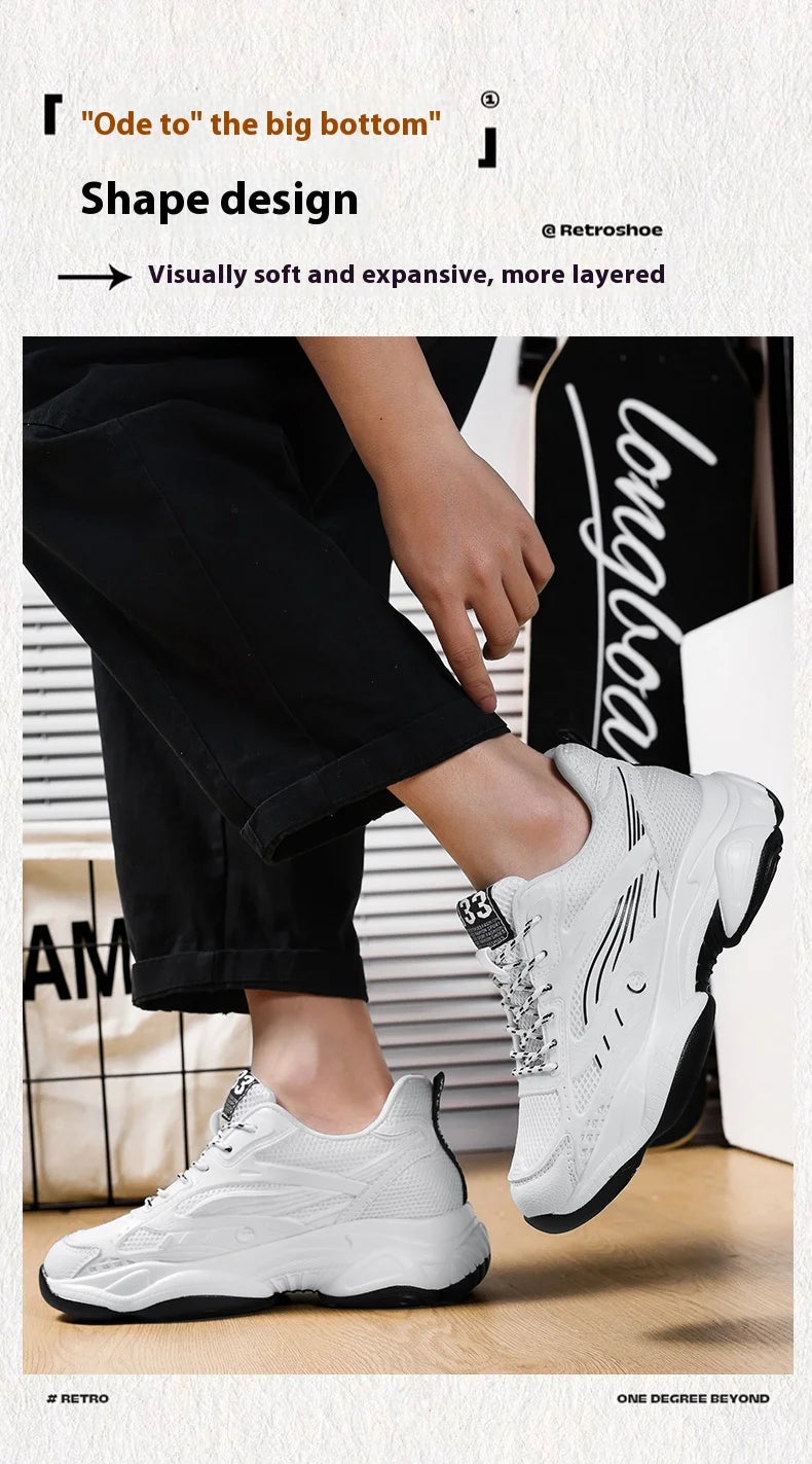 6CM Man Hidden Elevator Shoes Breathable Mesh Sneakers Anti-Slip Thick Sole Comfortable Casual Athletic Sports for Men Non-Slip.