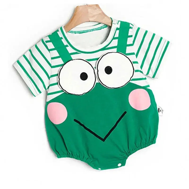 Baumwolle Neugeborenen Baby kurze Ärmel Dreieck Stram pler Junge Mädchen Cartoon Hosenträger Kleidung Overalls insgesamt ein Stück 0-24m.