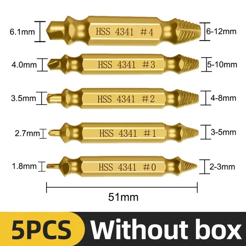 TOOLEYE Beschädigte Schraube Extractor Set Zentrum Bohrer Set Holzbearbeitung Werkzeuge Gebrochene Bolzen Extractor Schrauben Schrauben Entferner Extractor