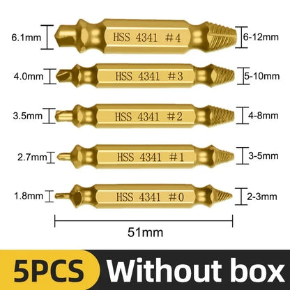 TOOLEYE Beschädigte Schraube Extractor Set Zentrum Bohrer Set Holzbearbeitung Werkzeuge Gebrochene Bolzen Extractor Schrauben Schrauben Entferner Extractor