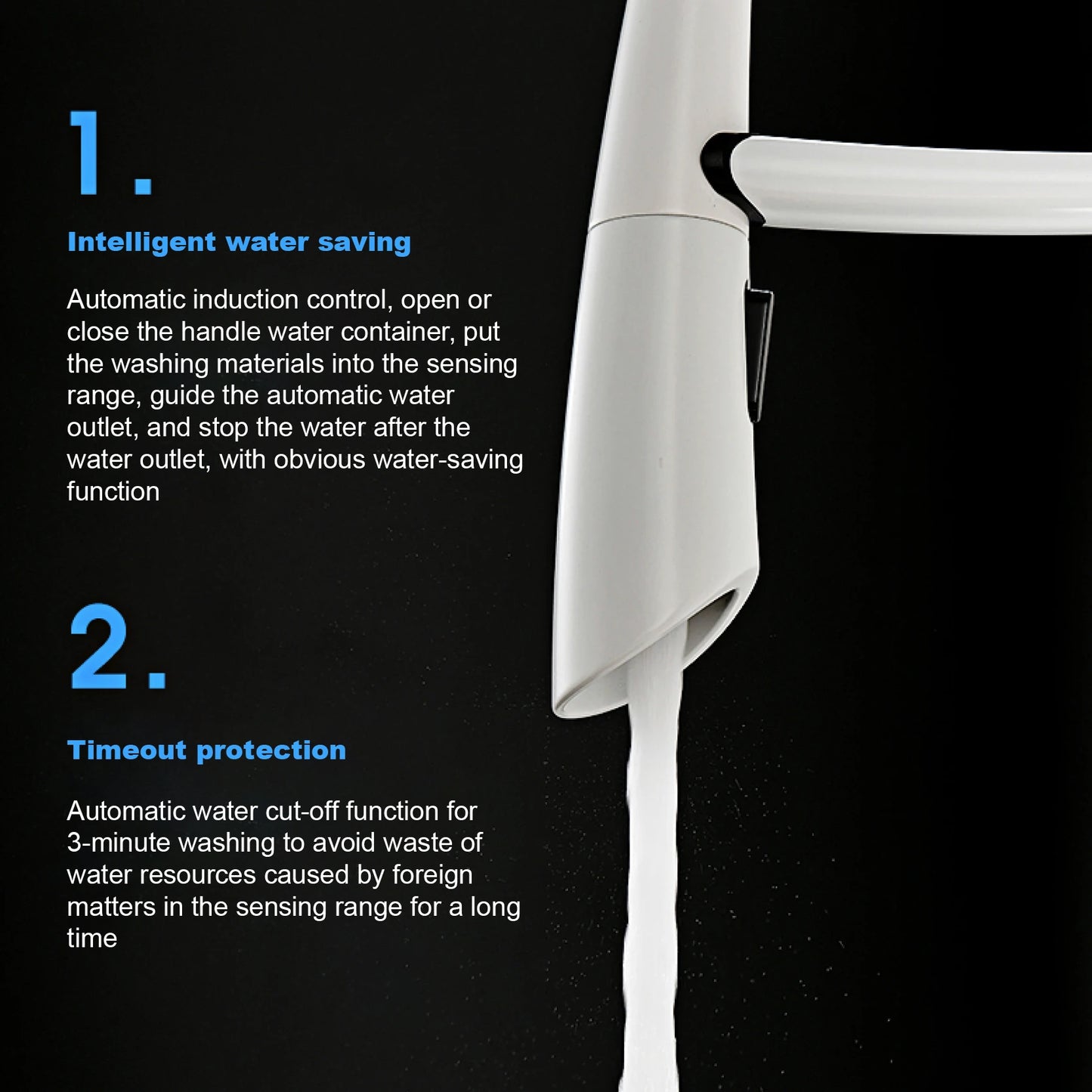 Luxuriöser Küchenarmatur aus grauem Messing in Gun-Grau mit intelligentem Touch-Design. Einhebelmischer für heißes und kaltes Wasser mit magnetischer Saugkraft