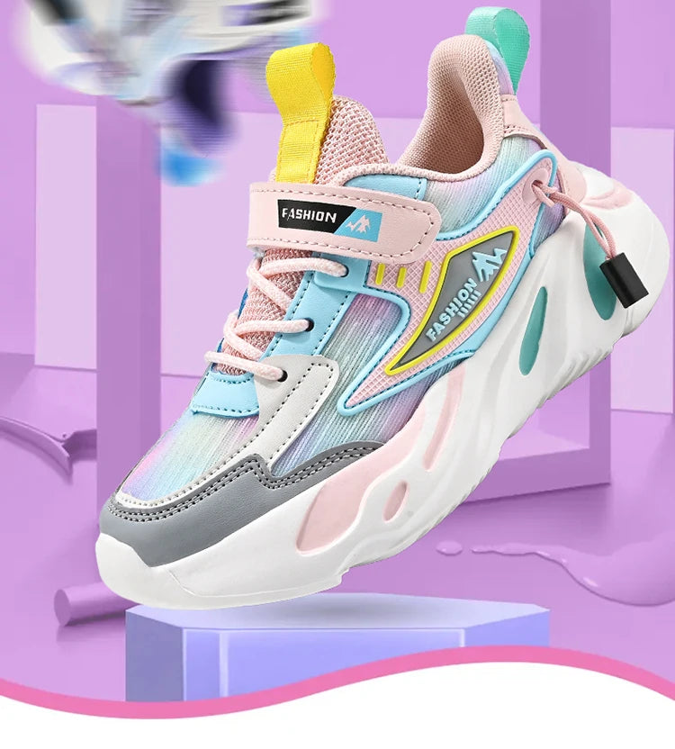 Fashion Children Shoes Girls Sneakers School Sports Summer Mesh Breathable For Kids Tennis Casual Shoes.