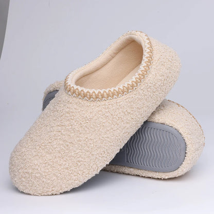 Litfun Soft Women Slippers Winter Warm Fashion Casual Slippers Outdoor Wear-resistant Rubber Sole Shoes Indoor Flat Women Shoes.