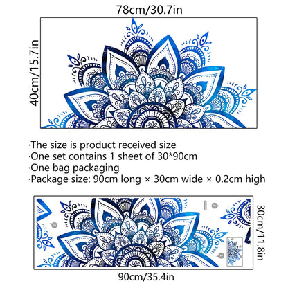 Mandala Lotus PVC Wall Sticker Eid Mubarak Lotus Flower Datura Zen Decorative Decals Sticker 30x90cm Home Wall Decoration.