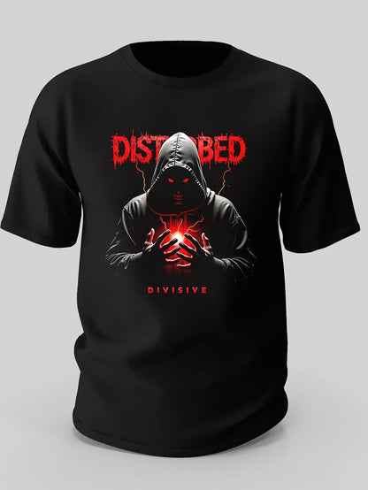 Men's Cotton T-Shirt Disturbed Graphic Print 100% Cotton Crew Neck Short Sleeve Casual Fit All-Season Wear.