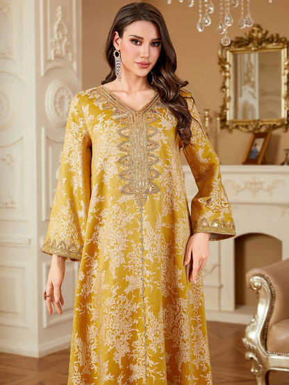 New Women Muslim Embroidery Maxi Dress Abaya Dubai Kaftan Eid Djellaba Kebaya Caftan Marocain Femme Robe Islam Jalabiya Vestidos.