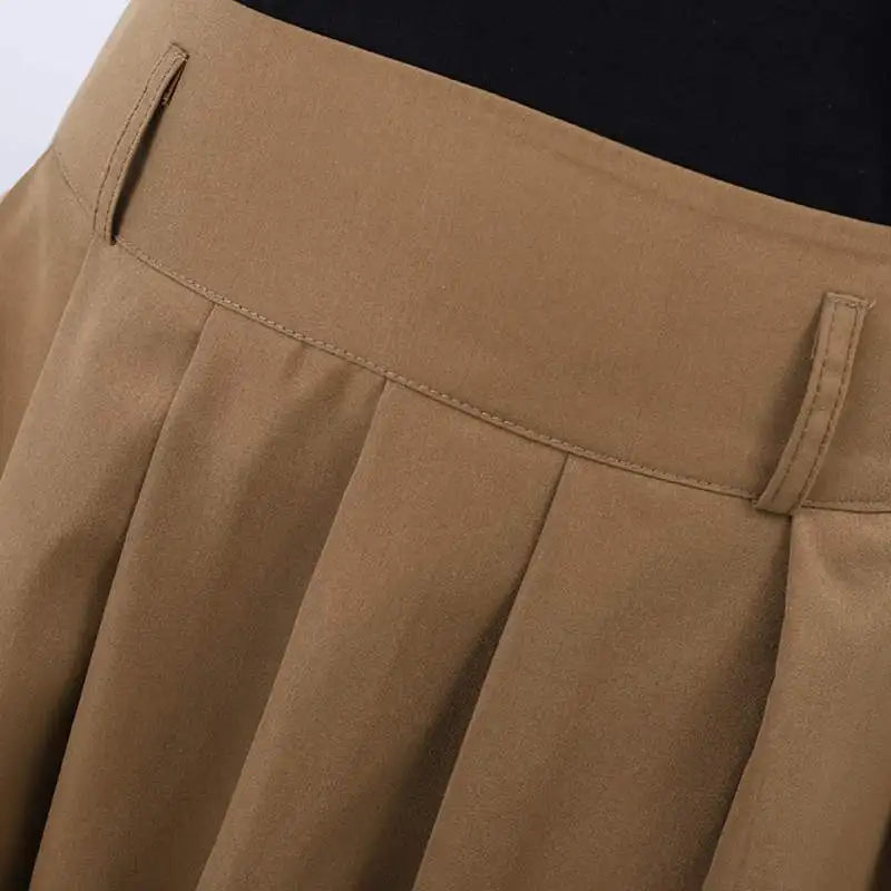 ZANZEA Women High Waist Jupe 2025 Autumn Vintage Office Falda Korean Fashion Pleating Swing Skirt Holiday Loose Solid Maxi Skirt