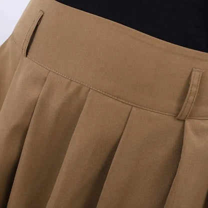 ZANZEA Women High Waist Jupe 2025 Autumn Vintage Office Falda Korean Fashion Pleating Swing Skirt Holiday Loose Solid Maxi Skirt