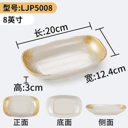 1Pc Thickened Melamine Tableware Not Easily Broken Plastic Barbecue Plate Merchant Dining Plate Household Kitchen Accessories.