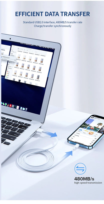 PD 35W USB Cable For iPhone 14 13 12 11 Pro Max 7 8 14 Plus XS XR Fast Charging USB C Cable Charger Date Wire Accessories.