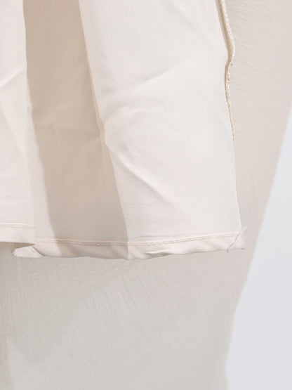 VGH Solide Abend Gespleißt Rüschen Maxi Kleider für Frauen High Neck Ärmellose Tunika Temperament Zeremonie Kleid Weibliche Kleidung