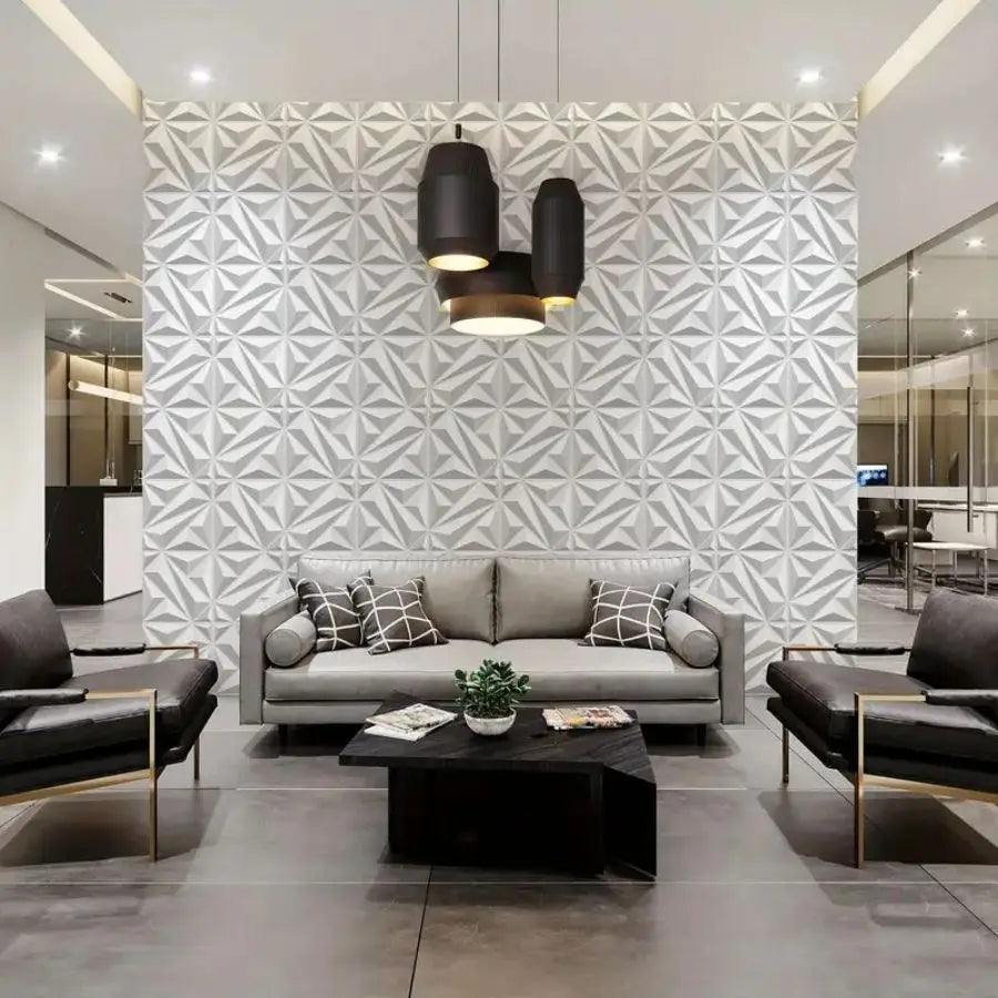 KUUJOJO 3D textured wall panel for indoor wall decoration, suitable for living room, hall, bedroom, hotel, office, send tape