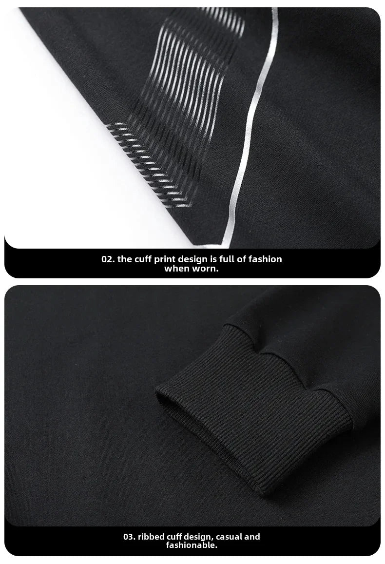 Spring Autumn Men's Casual Sports Suit Round Neck Sweatshirt Long Sleeves Pants One Whole Set Clothing Fashion.