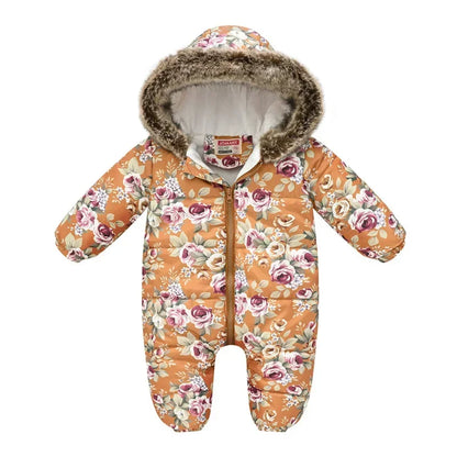 Plus Dicke Samt Bodys Kleidung Winter Baby Wasserdicht Mit Kapuze Einteiliges Mädchen Jungen Overalls Ski Anzug Infant Dicke Warme strampler