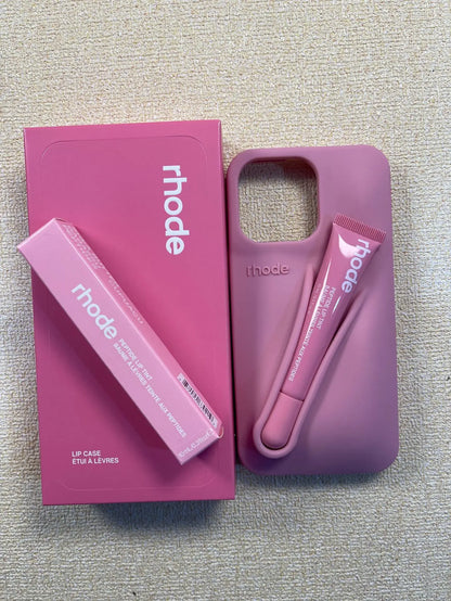 With Lip Gloss Full Set Case for IPhone 17/16/15/14/15/14/13/12/11Pro Max Plus Air Lipstick Silicone Toast Espresso Ribbon Box.