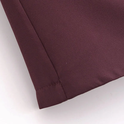 TRAF Shorts for Women Fashion Autumn Winter New Comfortable Casual Solid Color Side Zip Middle-waisted A-line Culotte Skirt Pant.