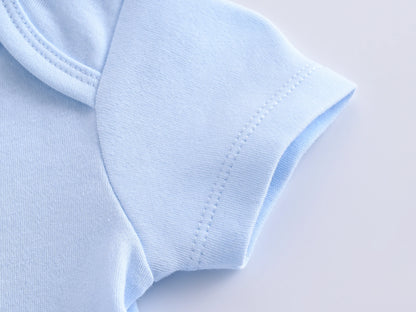 Kavkas 3-teiliger Baby-Body für Jungen und Mädchen, 0–12 Monate, kurzärmelig, Sommer-Baumwollkleidung, Cartoon-Druck, Säuglingskleidung.