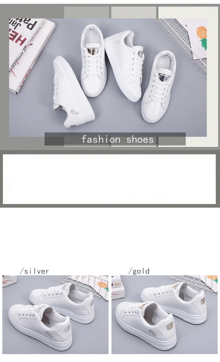 Spring Women Casual Shoes White Breathable Embroidered Flower Lace-Up Women Sneakers Fashion Korean version Women Tennis shoes.