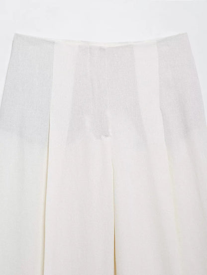 HH Women's Suits White Turn-Down Collar Long Sleeves Lace-Up Blazers+High Waist Zipper Long Pants Female Spring Fashion Sets