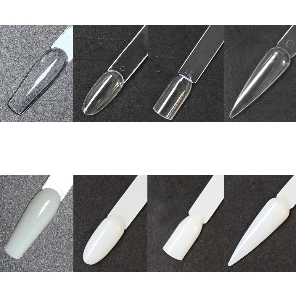 80/50/20pcs Nail Display Sticks Nail Swatch False Nail Tips Nail Gel Polish Practice Clear Display Board for Nail Art Tools.