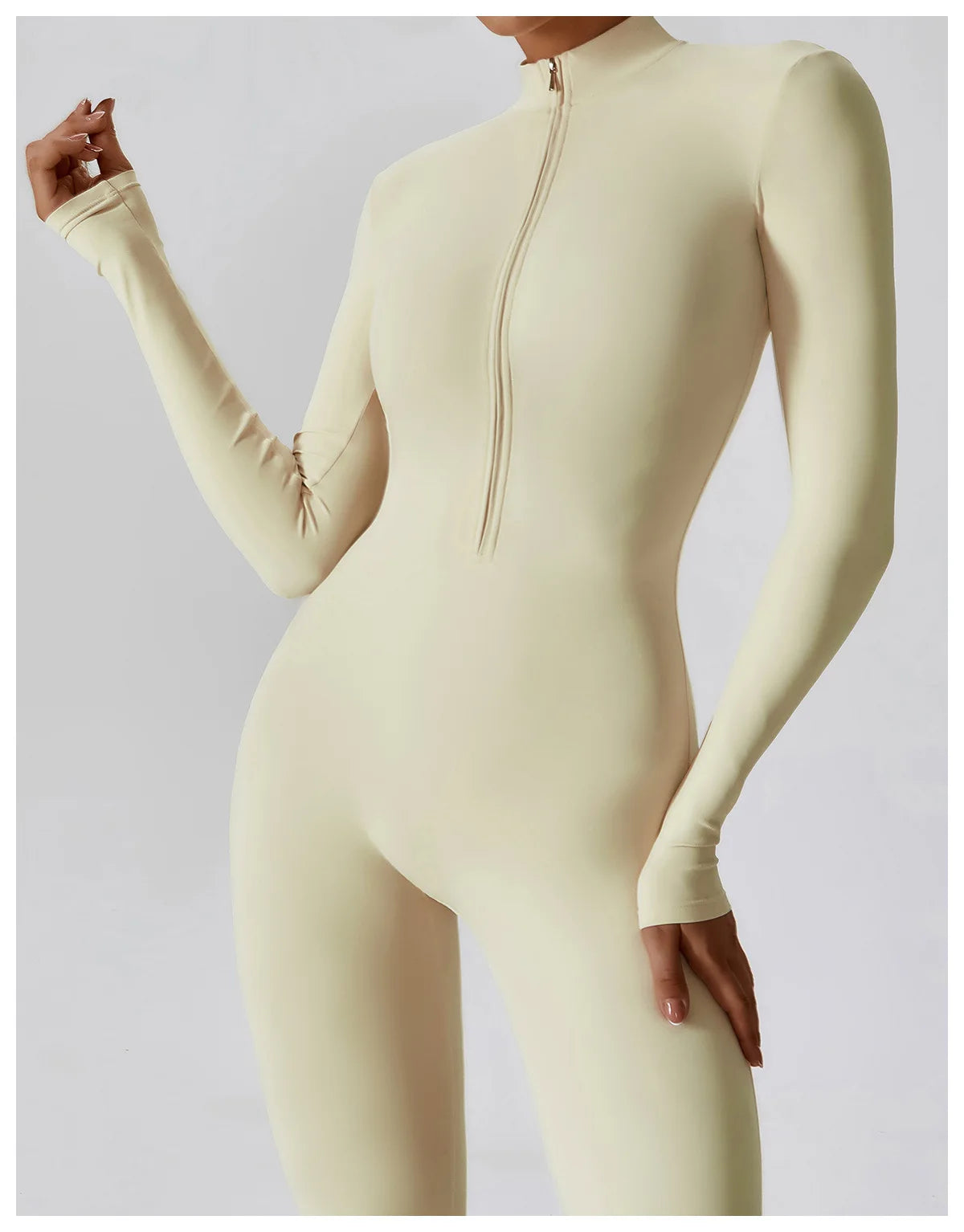 Zipper Long Sleeve Jumpsuit Gym Sportswear Women Yoga Boilersuit Women Sports Jumpsuit Fitness Rompers Stretch Workout Bodysuits