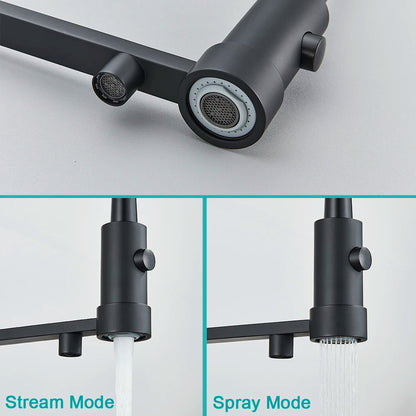 Gray Filtered Kitchen Faucet Dual Spout Hot Cold Mixer Purification Water Crane Filter Water Faucet Deck Mount